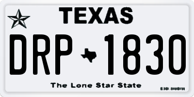 TX license plate DRP1830