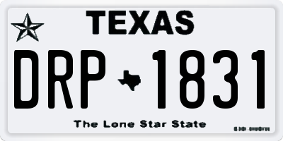 TX license plate DRP1831