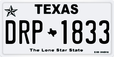 TX license plate DRP1833