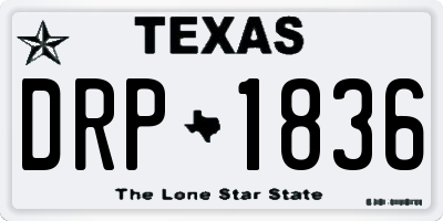TX license plate DRP1836