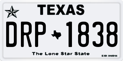 TX license plate DRP1838