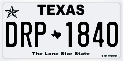 TX license plate DRP1840