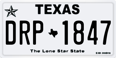 TX license plate DRP1847