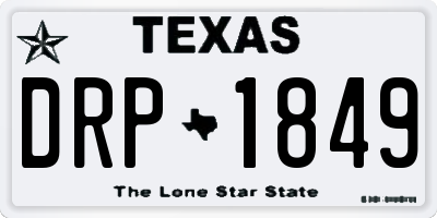 TX license plate DRP1849