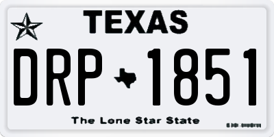 TX license plate DRP1851