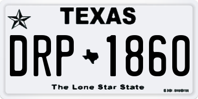 TX license plate DRP1860