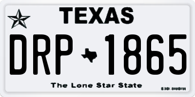 TX license plate DRP1865