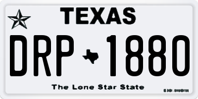TX license plate DRP1880