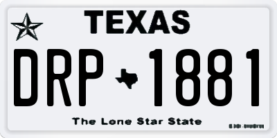 TX license plate DRP1881