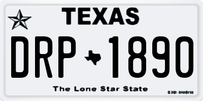 TX license plate DRP1890
