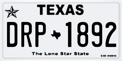 TX license plate DRP1892