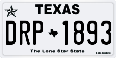 TX license plate DRP1893