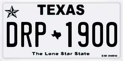 TX license plate DRP1900
