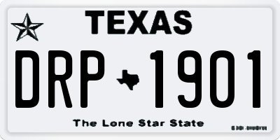 TX license plate DRP1901