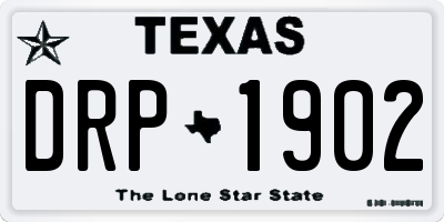 TX license plate DRP1902