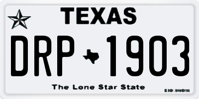 TX license plate DRP1903