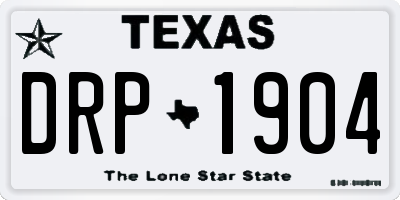 TX license plate DRP1904