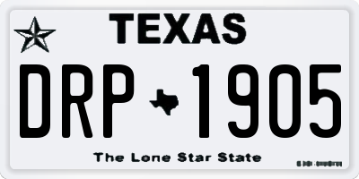 TX license plate DRP1905