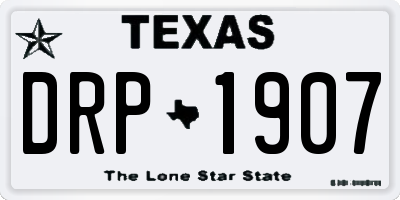 TX license plate DRP1907