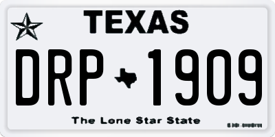 TX license plate DRP1909