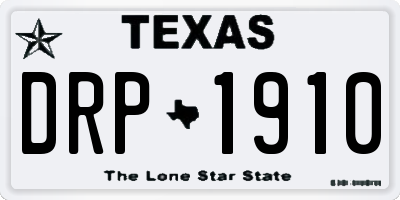 TX license plate DRP1910