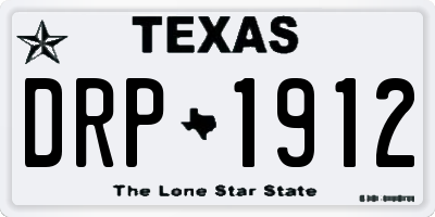 TX license plate DRP1912