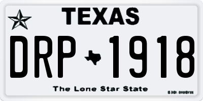 TX license plate DRP1918