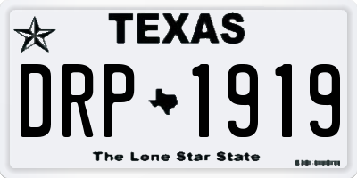 TX license plate DRP1919