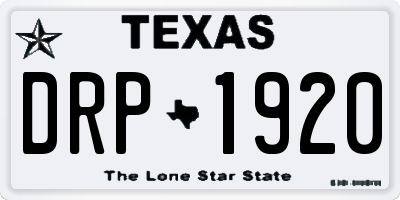 TX license plate DRP1920