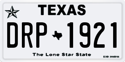 TX license plate DRP1921