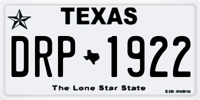TX license plate DRP1922