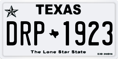 TX license plate DRP1923