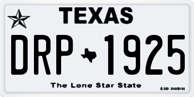 TX license plate DRP1925
