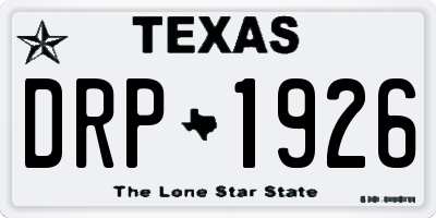 TX license plate DRP1926