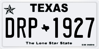 TX license plate DRP1927