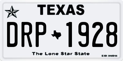 TX license plate DRP1928