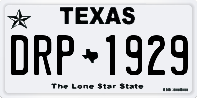 TX license plate DRP1929