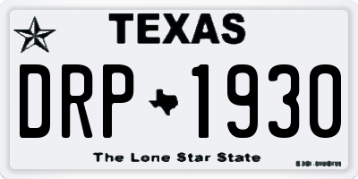 TX license plate DRP1930