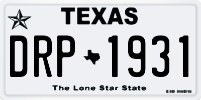 TX license plate DRP1931