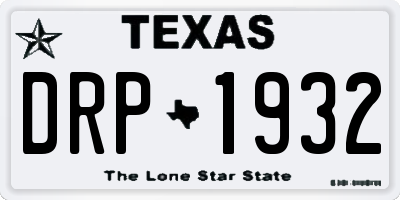 TX license plate DRP1932