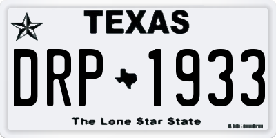 TX license plate DRP1933