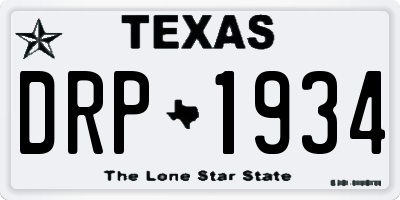 TX license plate DRP1934