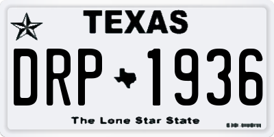 TX license plate DRP1936
