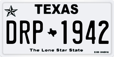 TX license plate DRP1942