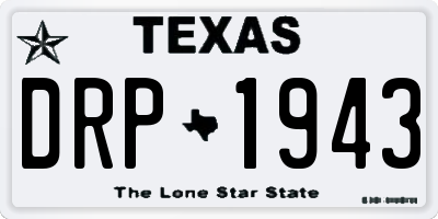 TX license plate DRP1943