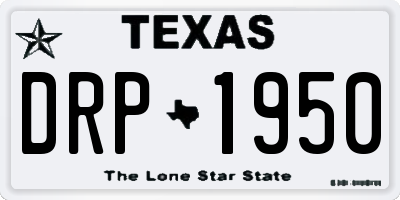 TX license plate DRP1950