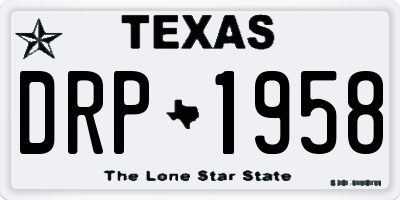 TX license plate DRP1958