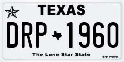 TX license plate DRP1960