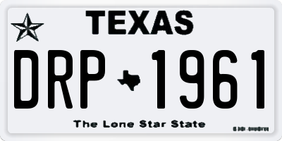 TX license plate DRP1961
