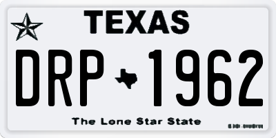 TX license plate DRP1962